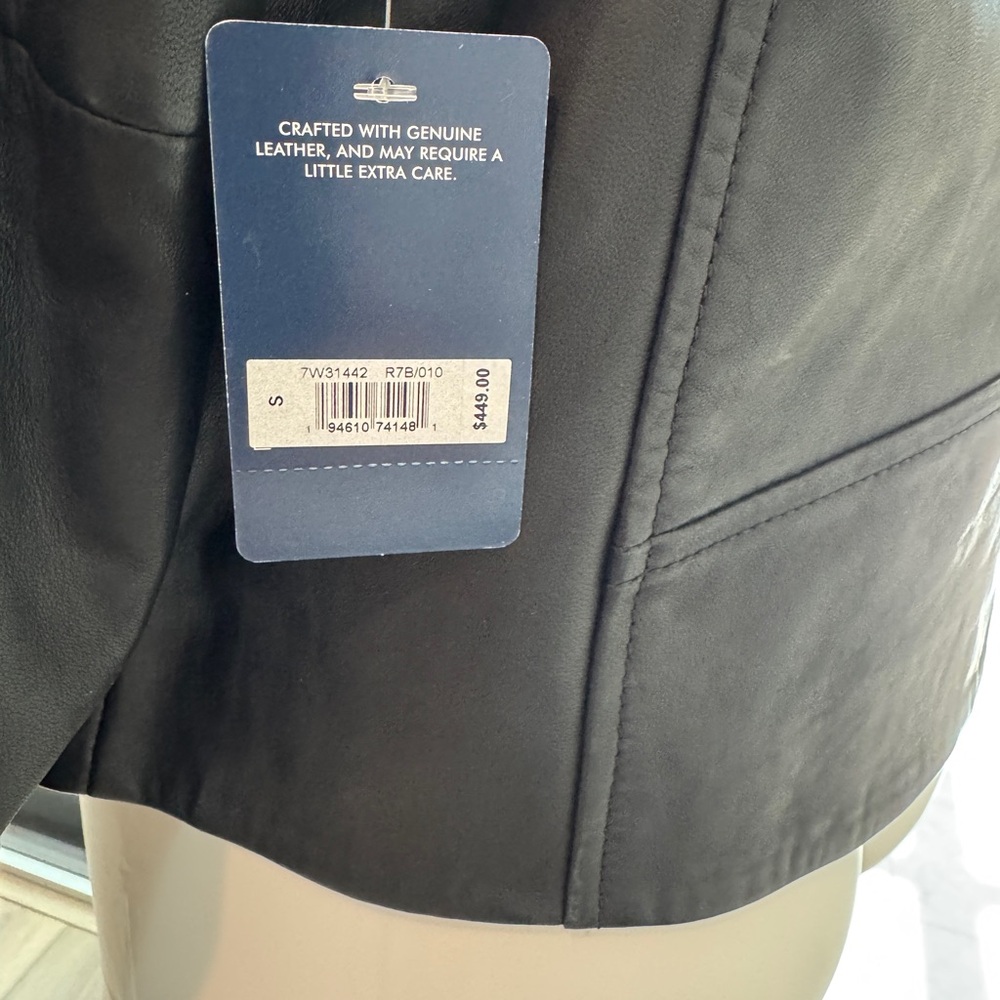 Lucky Brand Black Leather Motorcycle Jacket - Picture 6 of 12